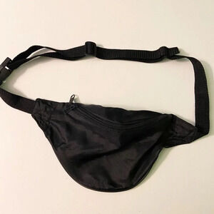 Vintage Debco Black Front Zippered Pocket Fanny Waist Pack